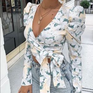 Sense Of Self Crop Yellow Floral